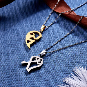 Collana per Coppie con Cuore Spezzato, 2 Pezzi, Ciondolo a Forma di Chiave, 'Ti Amo' per <span class=keywords><strong>Papà</strong></span> e <span class=keywords><strong>Mamma</strong></span>, Collana Bicolore per Amici, Famiglia, Innamorati, Regalo di Gioielleria - Product Image 6