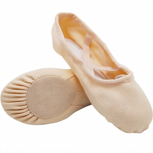 Chaussons de danse souples en toile pour filles, semelle plate extensible, pour l'entraînement de danse - Product Image 1