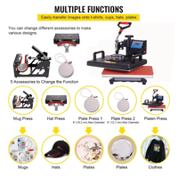 Presse à chaud Millantech Combo 5 en 1, machine de transfert thermique par sublimation pour vêtements, tasses, plaques, presse à chaud 5 en 1