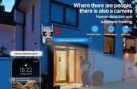 Caméra de sécurité sans fil ICSEE 4K 8MP 6K 12MP, dôme, 3/4 objectifs, zoom 8X, PTZ, suivi automatique, capteur CMOS, suivi de mouvement, alarme, blanc