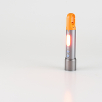 Lampe torche LED laser blanche rechargeable, type C, zoomable, avec lumière latérale COB et crochet pour le camping en plein air