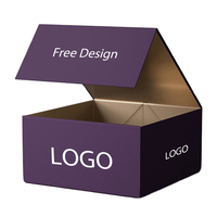 Boîte en papier pliable de luxe avec logo personnalisé, couvercle rigide à fermeture magnétique, matériaux recyclés pour l'emballage de parfums, cosmétiques, éponges
