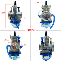 Carburateur de course PWK avec cuve flottante bleue transparente en alliage d'aluminium pour moto tout-terrain 2 temps, VTT, remplacement