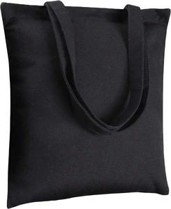 Sac fourre-tout en toile recyclée, écologique, personnalisé, noir, pour courses, pain, épicerie, plage - Product Image 1