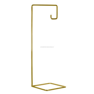 Support d'ornement de style géométrique pour la décoration de Noël Support décoratif de fête et de fête plaqué laiton doré Design élégant - Product Image 3