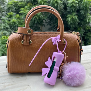 Modis lipstik silikon lengan gantungan kunci anti-kehilangan penutup pelindung untuk pelembap bibir portabel gantung buah elegan gantungan kunci - Product Image 6
