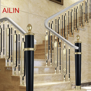 Nghệ thuật thương mại nhà kim loại cầu thang lan can Vàng lan can nghệ thuật lan can cột - Product Image 2