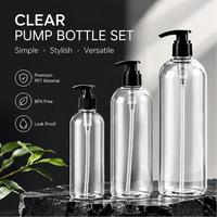 Service OEM&ODM – Nouvelle bouteille PET transparente en forme de Boston de 250, 500, 1000 ml avec pompe à lotion pour l'emballage de shampoing, gel douche et lotion