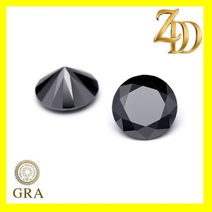 Black Moissanite Loose Diamonds 0.5~5 Carats Round Brilliant Cut GRA Certified Lab Created Gemstones for Rings and Pendants - Product Image 3
