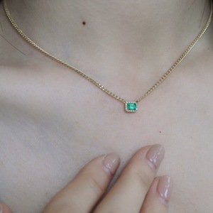 Xinfly 18k עיצוב יוקרתי זהב אמיתי אבן חן בהתאמה אישית 0.25ct יהלום שרשרת תליון 0.05ct