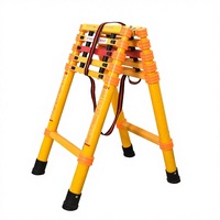 Escalera Telescópica Industrial Plegable de 6 Peldaños, Aislada y Moderna, de Fibra de Vidrio FRP, para Uso en Apartamentos, Capacidad de 150 kg, Garantía de 1 Año