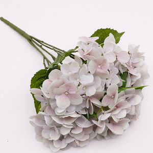 5 Head Film <b>Hydrangea</b> <b>Artificial</b> Flowers Plastic Silk Handmade Wedding Home Decor Prop - Product Image 3