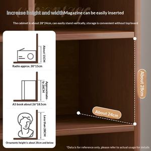 Estantería Multiusos de Madera Moderna, Estantería de Pie con <span class=keywords><strong>Niveles</strong></span>, Estantería para Libros, Estantes de Almacenamiento para Sala de Estar, Cubo Inclinado para Pared - Product Image 4