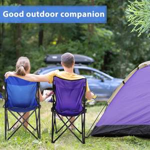 Anglechic, 4 Uds., sillas de Camping plegables ligeras portátiles, tamaño <span class=keywords><strong>Regular</strong></span>, bolsillo lateral de malla, bolsa de transporte, portavasos elegante para la playa - Product Image 6