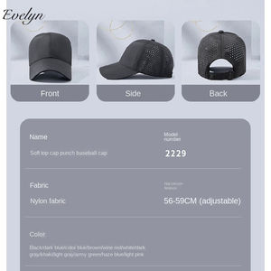 EVELYN-Gorra de béisbol de nailon, de secado rápido, a prueba de Sol, para hombre, OEM y ODM - Product Image 6