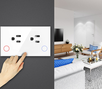 Usine Smart Life Home House Smart 2 Gang Switch Socket WiFi Wireless app LED Light tuya Wall Switch and Socket