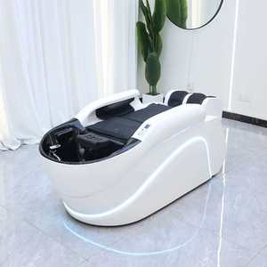 Professional Shampoo Chair Synthetic Leather Washing Hair Shampoo Basin Electric Massage Headspa Shampoo <b>Bed</b> with Steamer - Product Image 2