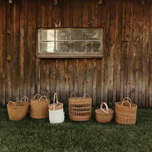 Cesto per Bucato di Alta Qualità, Moderno, Circolare, in <span class=keywords><strong>Rattan</strong></span> <span class=keywords><strong>e</strong></span> <span class=keywords><strong>Vimini</strong></span> Naturale, Ecologico <span class=keywords><strong>e</strong></span> Personalizzabile - Product Image 4