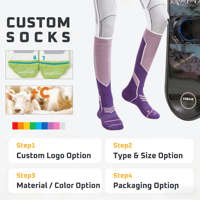 Chaussettes de ski d'hiver en laine tricotée pour femme, coupe ajustée, épaisses, hauteur genou, avec effet gainant pour les mollets, pour une silhouette affinée, personnalisables pour poignets et corps