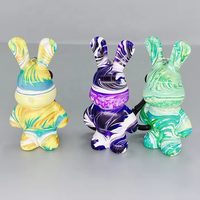 Meilleure vente bricolage créatif résine porte-clés mignon dessin animé ours lapin Figurines porte-clés pour cadeau
