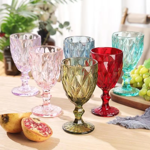 Copas de <span class=keywords><strong>Vino</strong></span> de Cristal Europeo en Relieve, Transparentes, Rosa, Gris y Marrón, 240ml y 350ml, Copas de Colores, Vasos Gruesos, Venta al por Mayor - Product Image 4