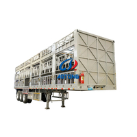 Semi-remorque à plateau pour le transport de bétail, 3 essieux, qualité export personnalisée, avec système de ventilation multicouche