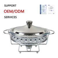 Chauffe-plat ORIX en acier inoxydable 201 finition miroir, pieds amovibles, mode économie d'énergie, capacité 2L, pour buffet