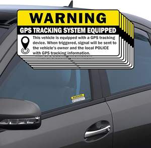Gps מעקב מדבקה נגד גניבת רכב אזהרה 6 חבילה 2.5 "x 3.5" X "מדפי ויניל דו צדדי, ב/חיצוני, למינציה עבור uv & מים - Product Image 2
