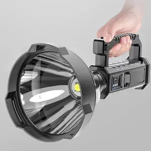 LED xách tay P90 độ sáng mạnh mẽ Torch Đèn pin Powerbank Đèn Pin Sạc Pin Lithium Hợp kim nhôm IP65 50W