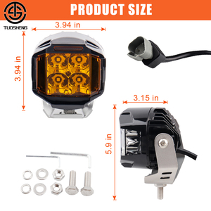 Foco Led de cubo de camiones 4X4 con Tirador Lateral, vainas Led transparentes de ámbar de 3 pulgadas con Tirador Lateral de haz ámbar DRL de 270 ° para jeep - Product Image 6