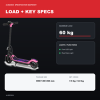 Trottinette électrique pliable 250W, batterie 36V 2,5Ah, pneus solides de 6,5 pouces, frein électronique, haut-parleur Bluetooth