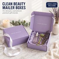 Boîte d'expédition en carton ondulé personnalisée, violet lavande mat, à fermeture auto-adhésive, emballage plat pour cosmétiques, cadeaux de beauté, usine OEM ODM