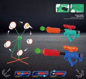 Shooting Games Toys for Boys Kids Toy Sports with Moving Shooting <b>Target</b> 2 Popper <b>Air</b> Toy <b>Guns</b> 24 Foam Balls Gifts Outdoor Game - Product Image 3