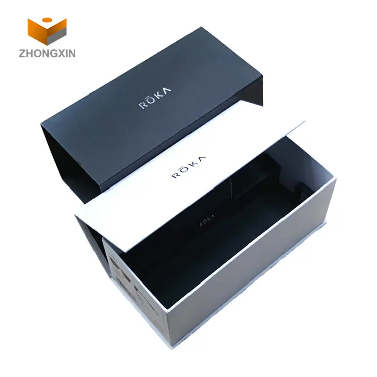 Kotak kemasan kacamata mewah cetak kustom kotak paket kacamata hitam kosong kardus kertas karton untuk kemasan kacamata