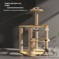 Haute qualité moderne Double couche chat escalade support sautant de luxe géant dinosaure en bois massif arbre à chat gratter
