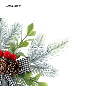 Décoration de sommet de sapin de Noël, flocon de neige scintillant, cônes de pin, écologique, plastique vert, 85% fil de fer, 10% polystyrène, 5% personnalisable, 25cm - Product Image 5