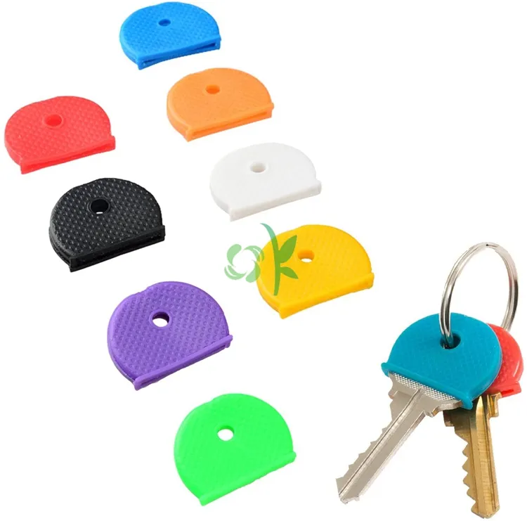OKSILICONE Custom Color Silicone Key Covers Metal Key Rings Identifiers Silicone Protector for Keys Organization