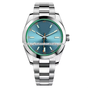 Montre homme chronographe GMT de luxe de haute qualité avec mouvement mécanique automatique Seiko, acier inoxydable 904L, logo personnalisé, saphir - Product Image 2