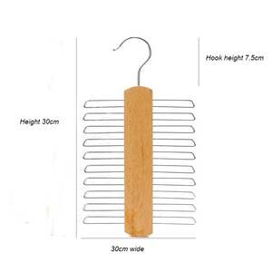 Bán buôn giá rẻ bằng gỗ Tie Hanger Rack đa lớp với <span class=keywords><strong>Hooks</strong></span> lý tưởng cho nam giới khăn vành đai quần áo cửa hàng hiển thị - Product Image 3