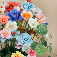 Fleurs en céramique haute température à la main simulation de pincement en céramique décoration florale fleur éternelle créative