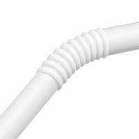 Pailles à boire flexibles en PP blanc multi-tailles 190-325 mm, pliables, jetables, de qualité alimentaire