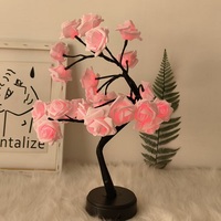 Lampu pohon buatan mawar seluruh pabrik lampu Bunga Peri untuk pernikahan hadiah Hari Valentine anak perempuan dekorasi kamar