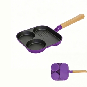 กระทะปิ้งย่างอาหารเช้าแบบมีที่จับทำจากไม้สามช่องอเนกประสงค์ - Product Image 2