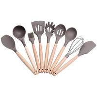 Ensemble de cuisine multicolore USSE 10 pièces, pince à brosse cuillère tourneur à fente louche fouet ustensiles de cuisine en Silicone