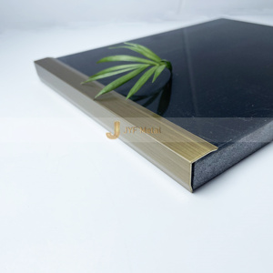 EX723 Aesthetic L Profile 316 Stainless Steel Metal <b>Tile</b> <b>Corner</b> Trim Brushed Gold <b>for</b> Countertop Edge Ceramic - Product Image 3