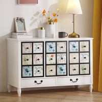 Tiroirs commode rétro peints en bois massif grande capacité salon entrée meuble TV avec balcon organisateur tiroir buffet