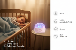 Machine à bruit blanc pour bébé avec projecteur de lumière nocturne RVB, 20 <span class=keywords><strong>sons</strong></span> apaisants pour une utilisation en chambre d'enfant, au coucher <span class=keywords><strong>et</strong></span> pendant l'alimentation - Product Image 6