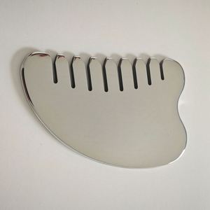 Gran oferta de Peine Gua Sha de acero inoxidable, peine para raspar Meridianos, peine para el cuero cabelludo, herramienta de masaje relajante muscular para masaje de cabeza y cabello - Product Image 5