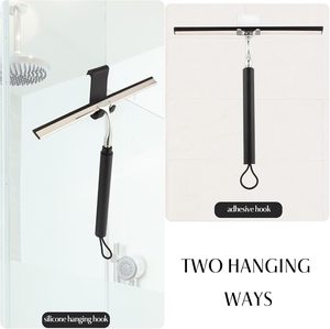 Stainless Steel Eco-Friendly <b>Shower</b> Squeegee with Long Handle and <b>Extension</b> Pole for Window Glass Floor & Car Use - Product Image 3