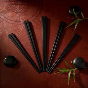 ตะเกียบกลม สีดำล้วน สำหรับโรงแรมร้านอาหาร รุ่น 4593 - Product Image 1